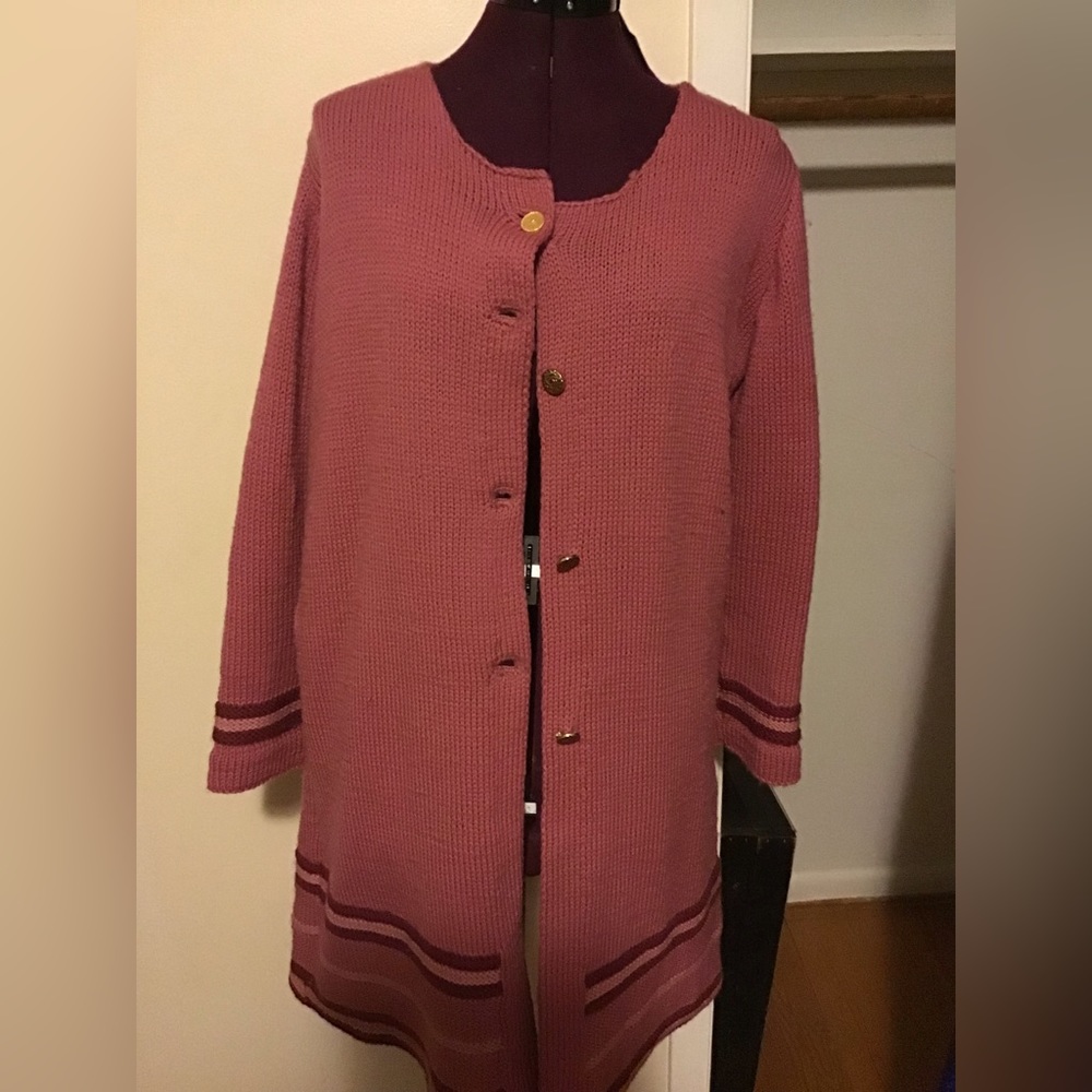 Vintage 60's/70's Pink Rose Button Up Cardigan